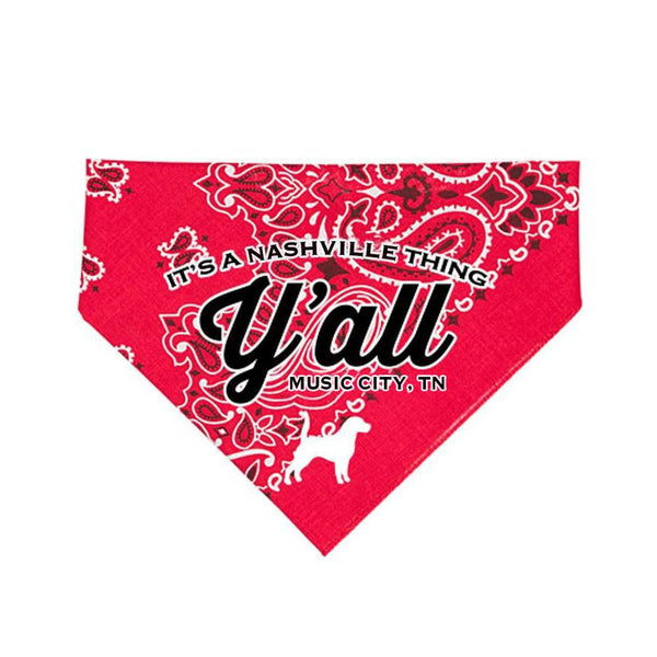 Y’all Logo Dog Bandana - Red